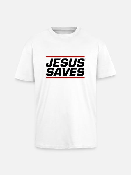Jesus Rettet Bibelvers - Oversized Heavyweight Unisex T-Shirt - Weiß