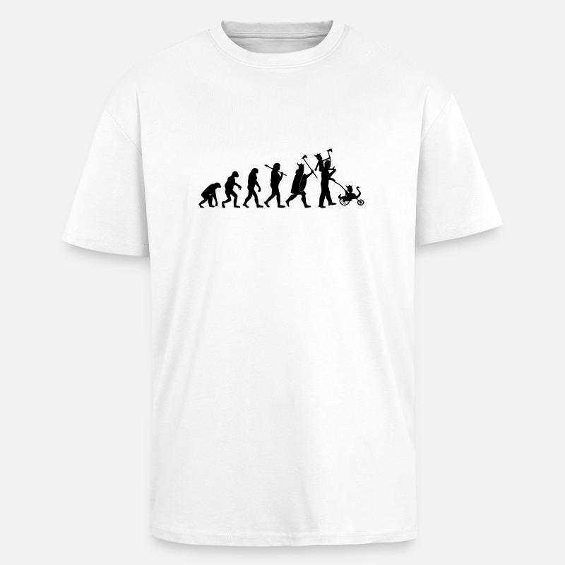evolution daddy viking - T-shirt unisexe oversize épais - blanc