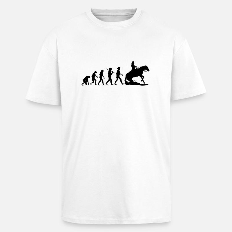 Evolution Mens Western Riding - Unisex Oversized Heavyweight T-shirt - white