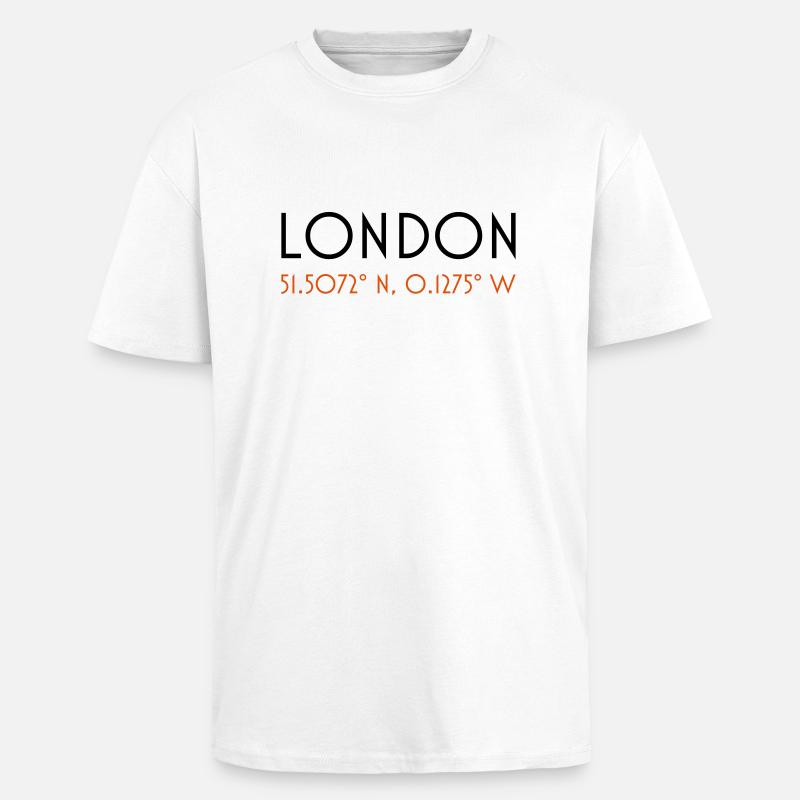 london coordinates - Oversized Heavyweight Unisex T-Shirt - Weiß