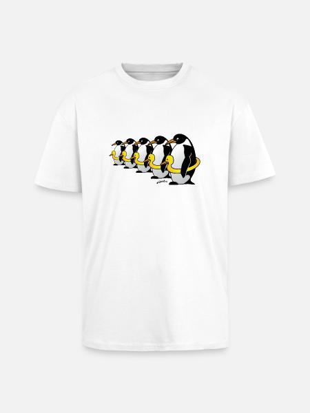 Pinguine mit Quietscheentchen - Oversized Heavyweight Unisex T-Shirt - Weiß