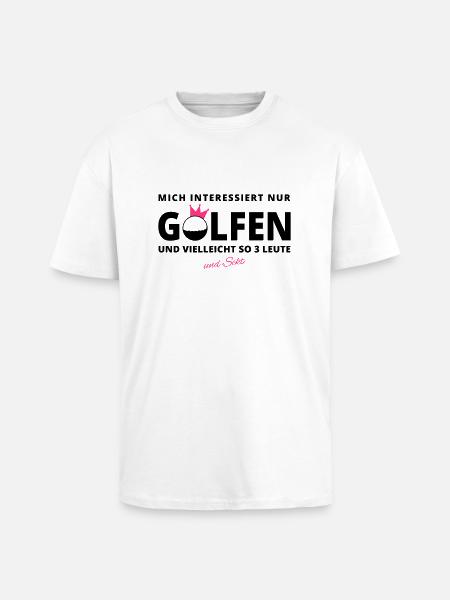 GOLFER-INTERESSE Sekt - Oversized Heavyweight Unisex T-Shirt - Weiß