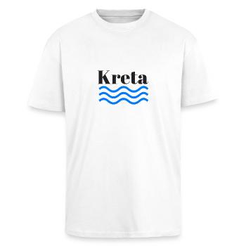 arbre Crète - T-shirt unisexe oversize épais - blanc - Devant - Alina (178cm) & Michal (187cm)