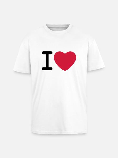 I love - Unisex Oversized Heavyweight T-shirt - white