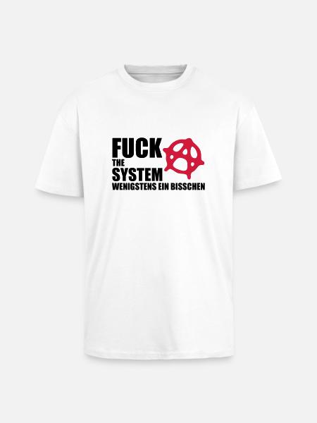 fuck_the_system_2 - Unisex Oversized Heavyweight T-shirt - white