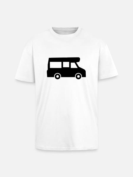 Caravan Logo Design Icon - Unisex Oversized Heavyweight T-shirt - white