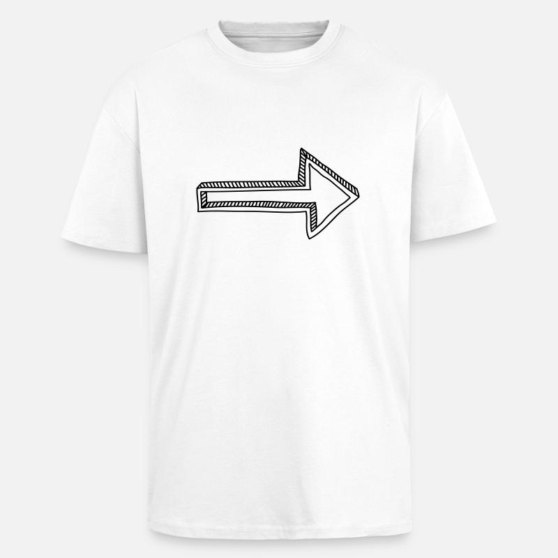 freccia - T-shirt unisex oversize pesante - bianco