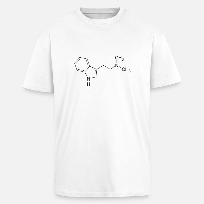DMT dimethyltryptamine formule structurelle - T-shirt unisexe oversize épais - blanc