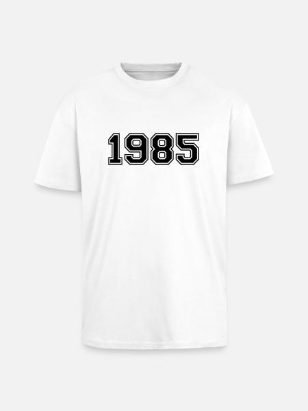 1985 - Unisex Oversized Heavyweight T-shirt - white