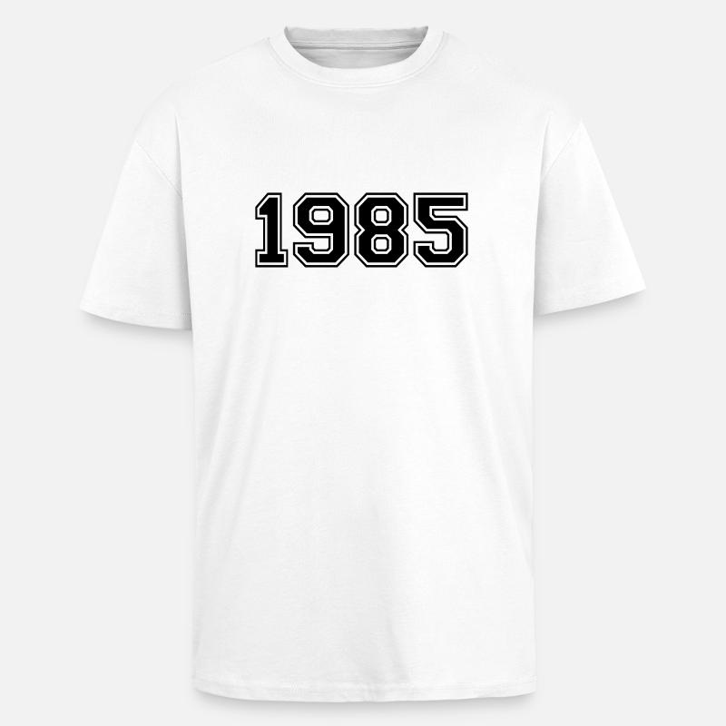 1985 - T-shirt unisexe oversize épais - blanc