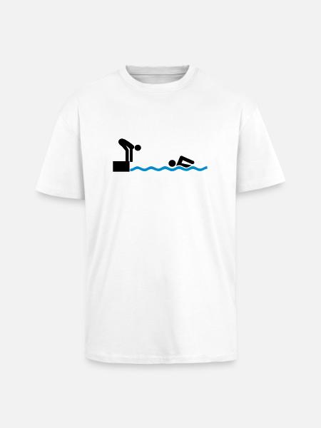 Swimming relay - Unisex Oversized Heavyweight T-shirt - white