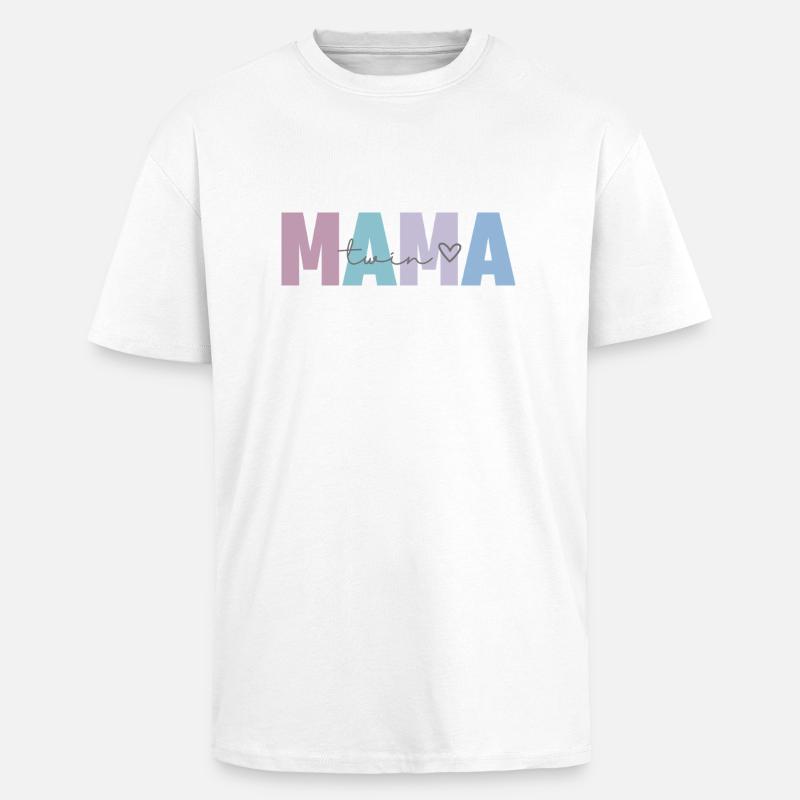 twin mama - Oversized Heavyweight Unisex T-Shirt - Weiß