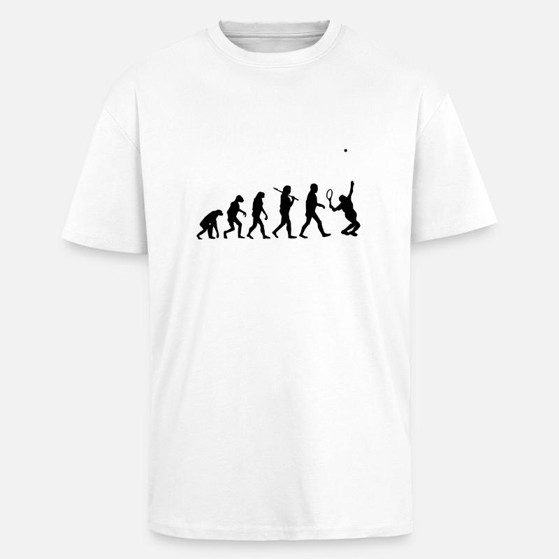 evolution Tennis - Unisex Oversized Heavyweight T-shirt - white