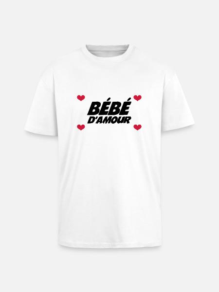 Bébé d'Amour - T-shirt unisexe oversize épais - blanc