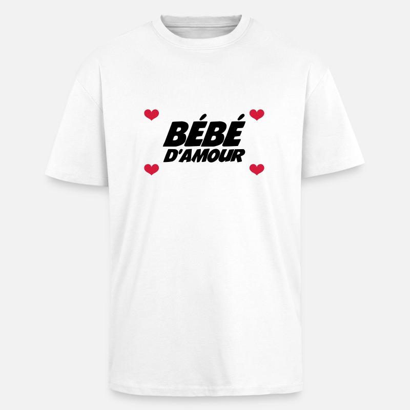 Bébé d'Amour - T-shirt unisexe oversize épais - blanc