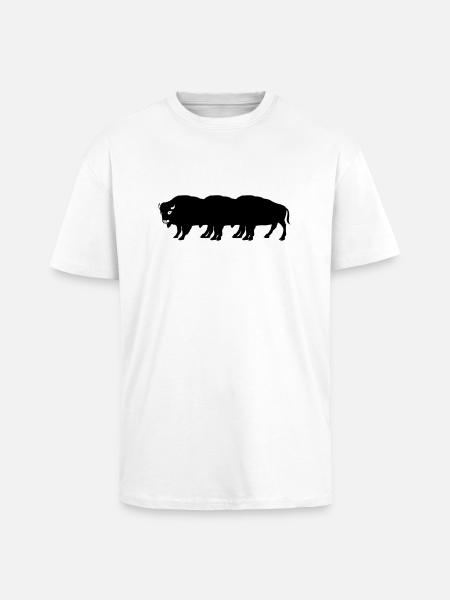 bisons - T-shirt unisexe oversize épais - blanc