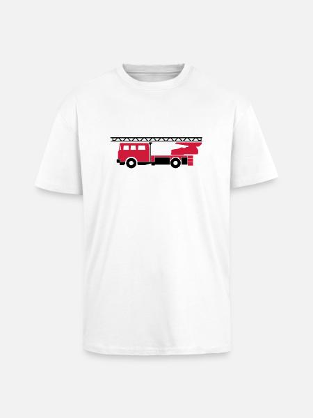 Fire truck (fire engine) - Unisex Oversized Heavyweight T-shirt - white