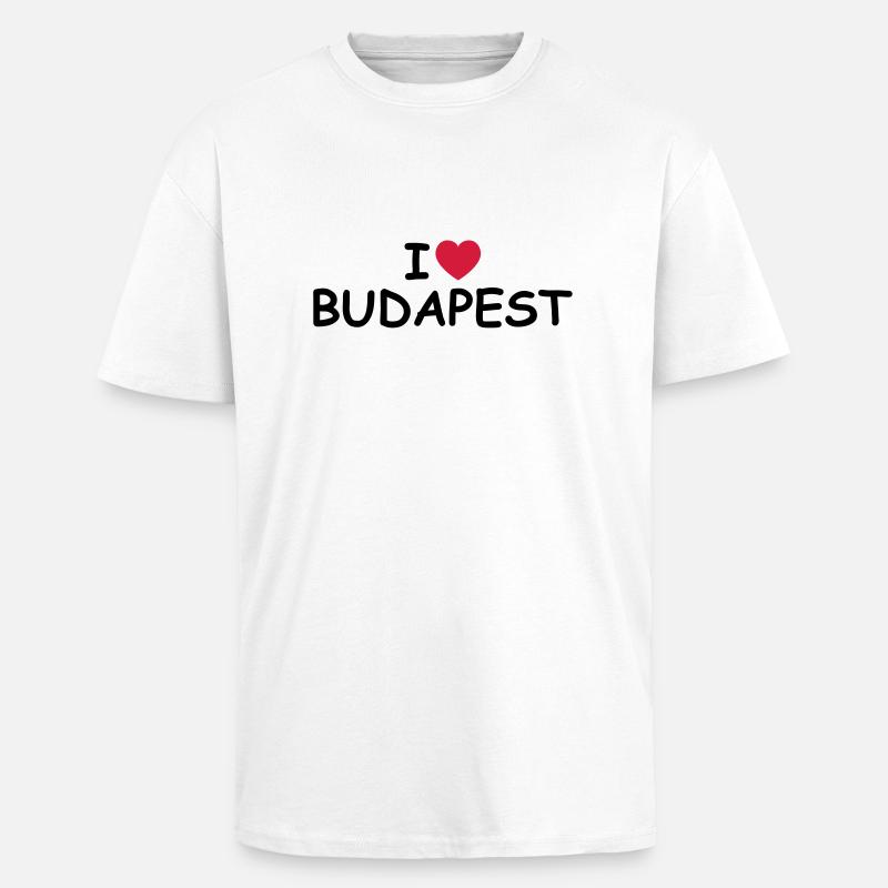 Coeur I / Budapest - T-shirt unisexe oversize épais - blanc
