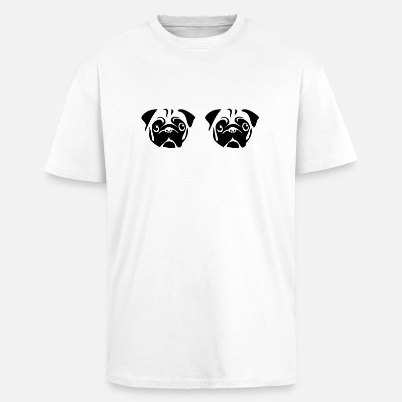 Möpse - Oversized Heavyweight Unisex T-Shirt - Weiß