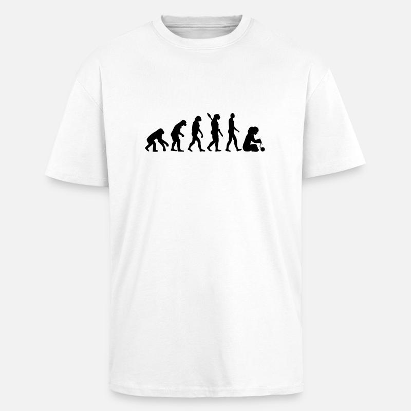 Evolution Tricoter - T-shirt unisexe oversize épais - blanc
