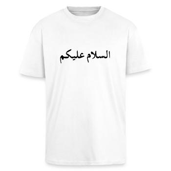salam aleykoum - T-shirt unisexe oversize épais - blanc - Devant - Alina (178cm) & Michal (187cm)