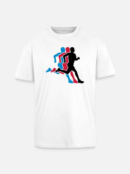 running - Unisex Oversized Heavyweight T-shirt - white