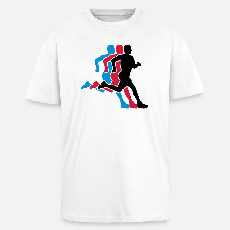 running - Oversized Heavyweight Unisex T-Shirt - Weiß