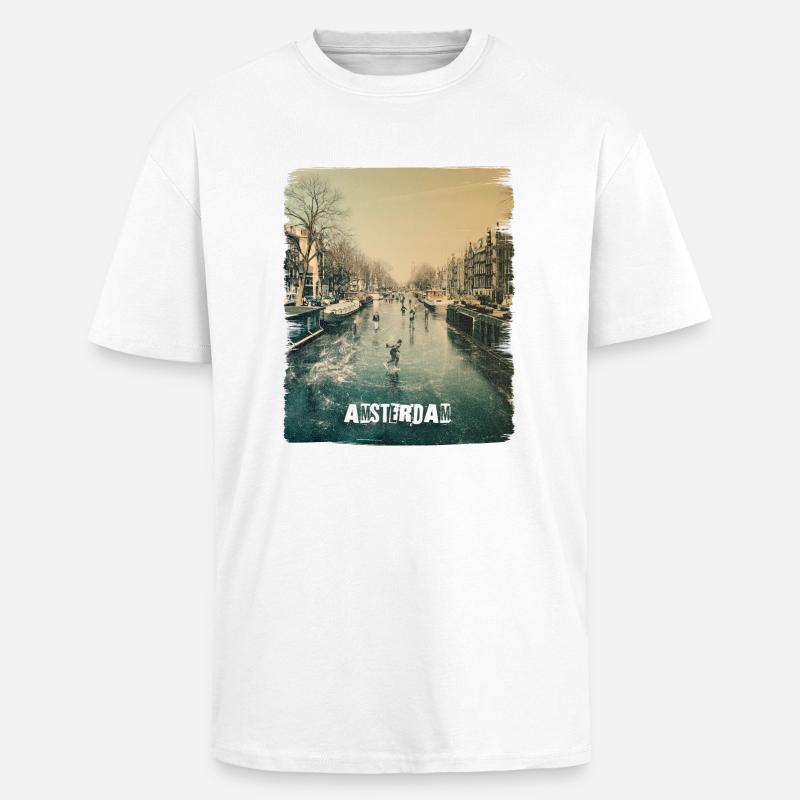 AMSTERDAM - Oversized Heavyweight Unisex T-Shirt - Weiß