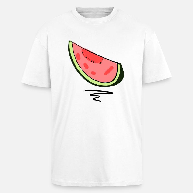 Pastèque - T-shirt unisexe oversize épais - blanc