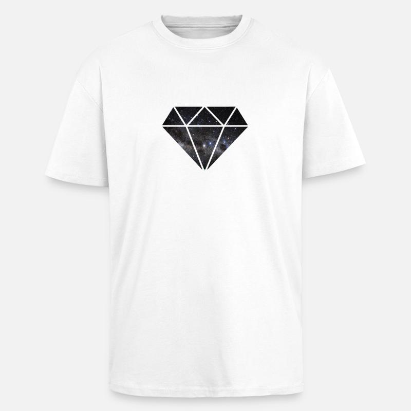 Diamant dans l'espace - T-shirt unisexe oversize épais - blanc