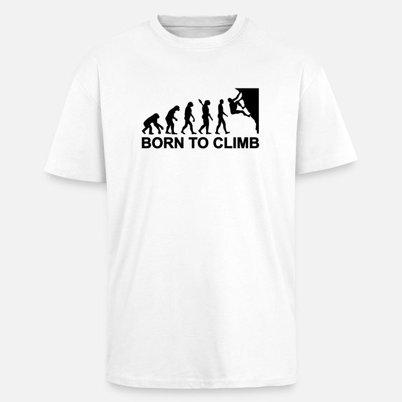 Évolution Escalade - T-shirt unisexe oversize épais - blanc