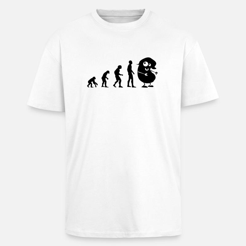 Evolution - the bean - Unisex Oversized Heavyweight T-shirt - white