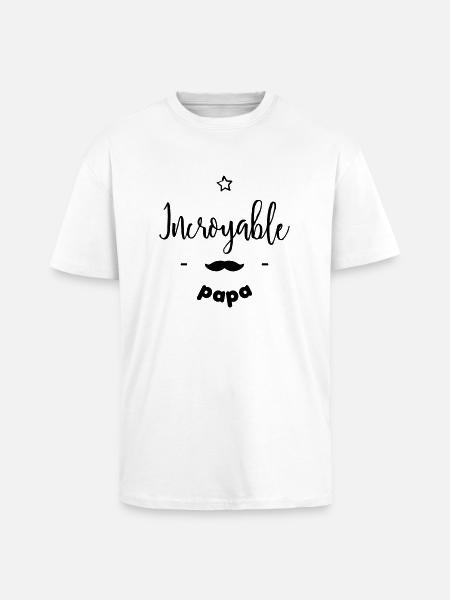 Incroyable papa - T-shirt unisexe oversize épais - blanc