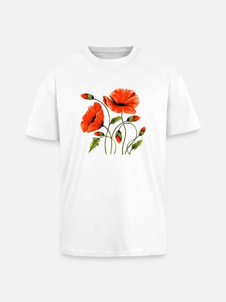 Blumen - Oversized Heavyweight Unisex T-Shirt - Weiß