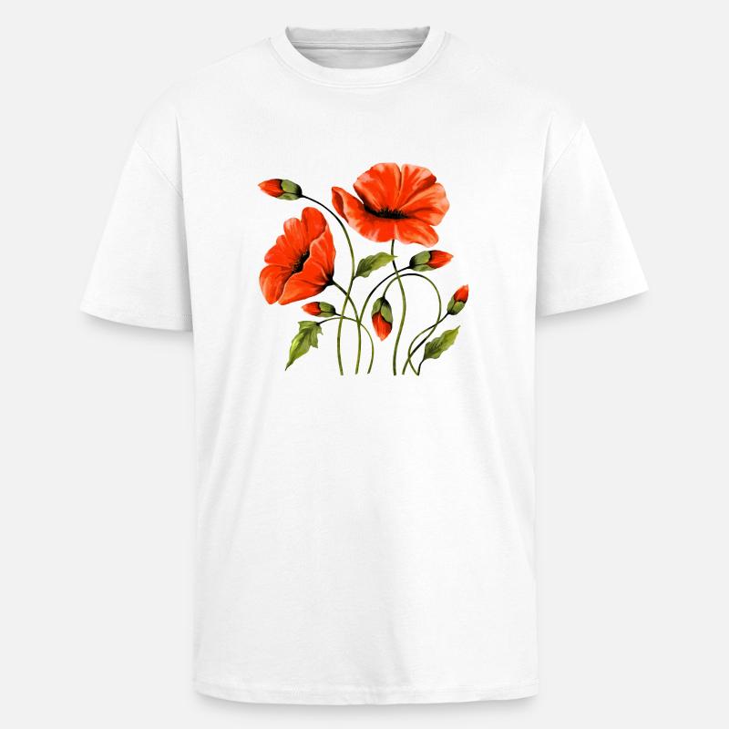 Flowers - Unisex Oversized Heavyweight T-shirt - white