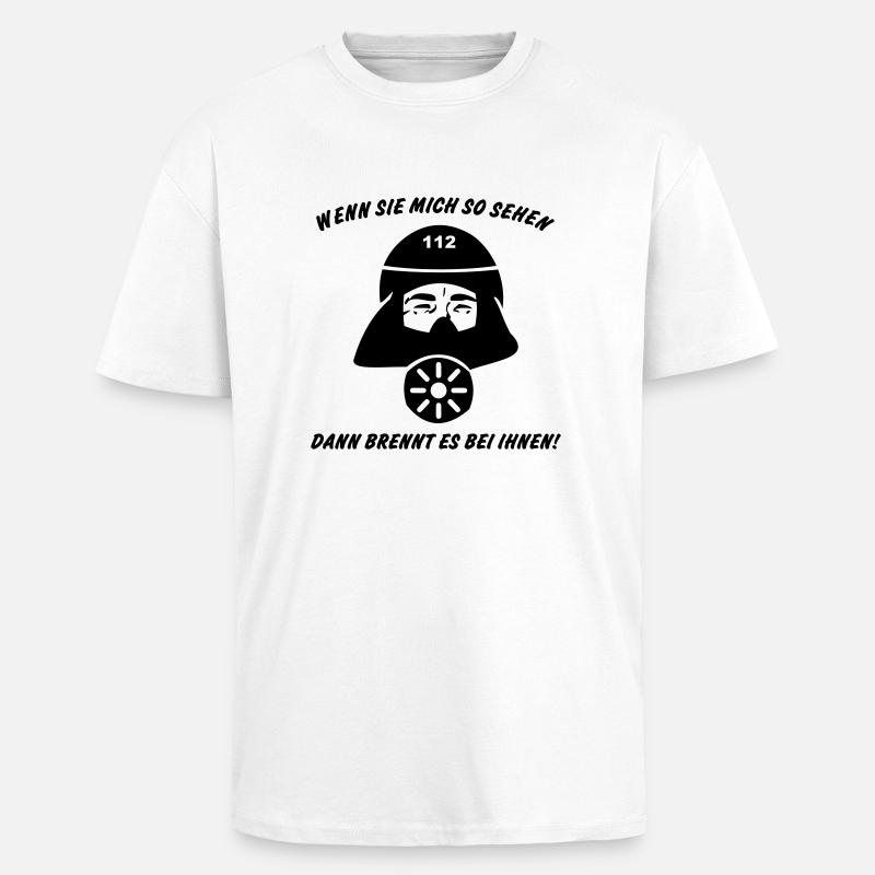 Il brûle avec eux! - T-shirt unisexe oversize épais - blanc