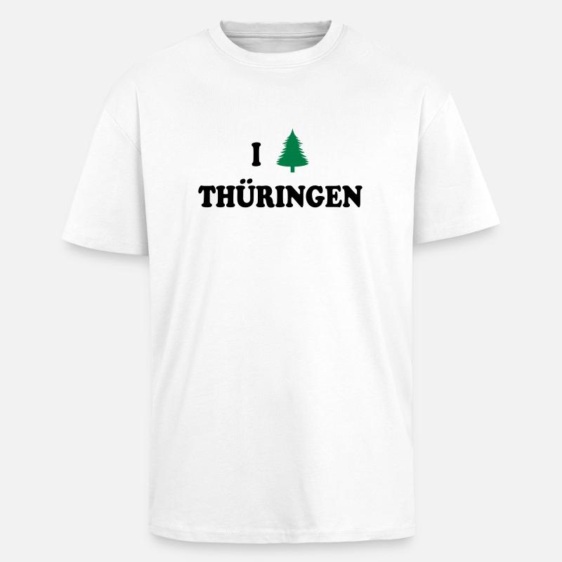 I Love Thüringen - Oversized Heavyweight Unisex T-Shirt - Weiß