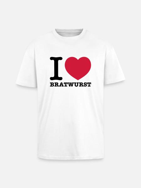 i love bratwurst - Oversized Heavyweight Unisex T-Shirt - Weiß