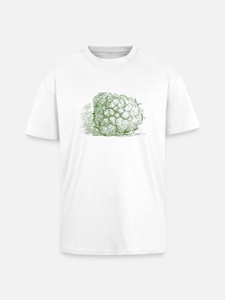 blomkål blomkål halloween veggie - Unisex oversized t-shirt i kraftig kvalitet - vit