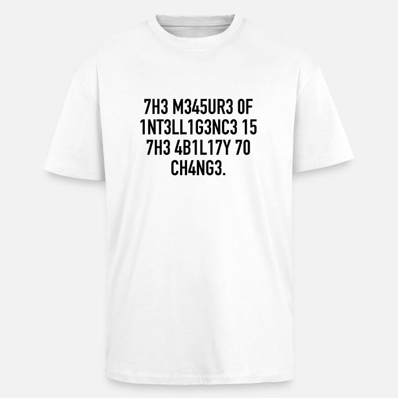 intelligence - T-shirt unisexe oversize épais - blanc