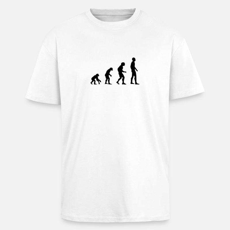 évolution - T-shirt unisexe oversize épais - blanc