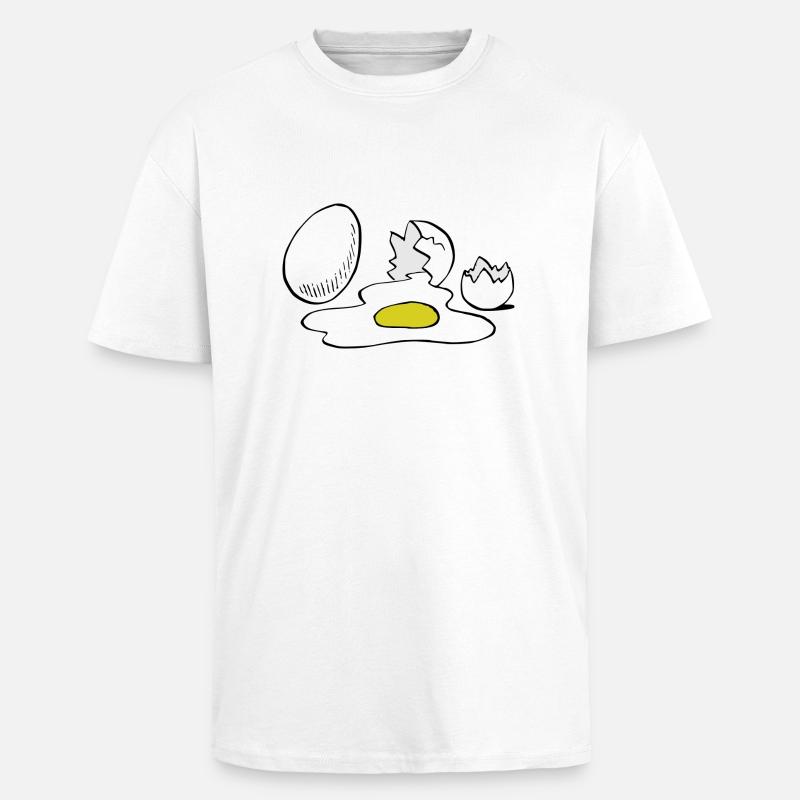 Eier,Ei,kaputt - Oversized Heavyweight Unisex T-Shirt - Weiß