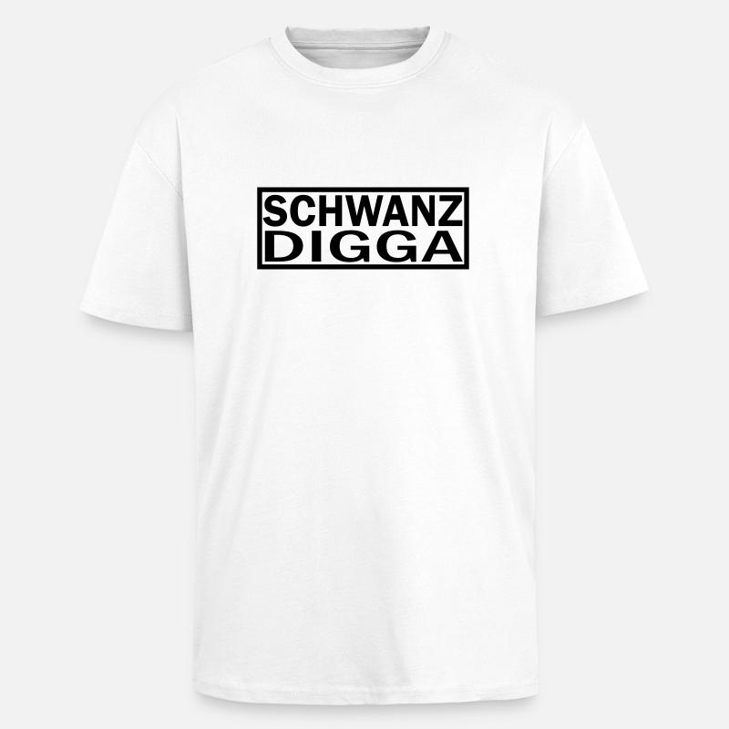 TAIL DIGGA - Unisex Oversized Heavyweight T-shirt - white