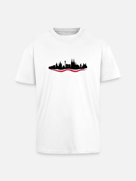 Koeln Skyline - Oversized Heavyweight Unisex T-Shirt - Weiß