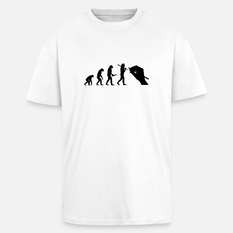 Evolution development progress human artist - Unisex Oversized Heavyweight T-shirt - white