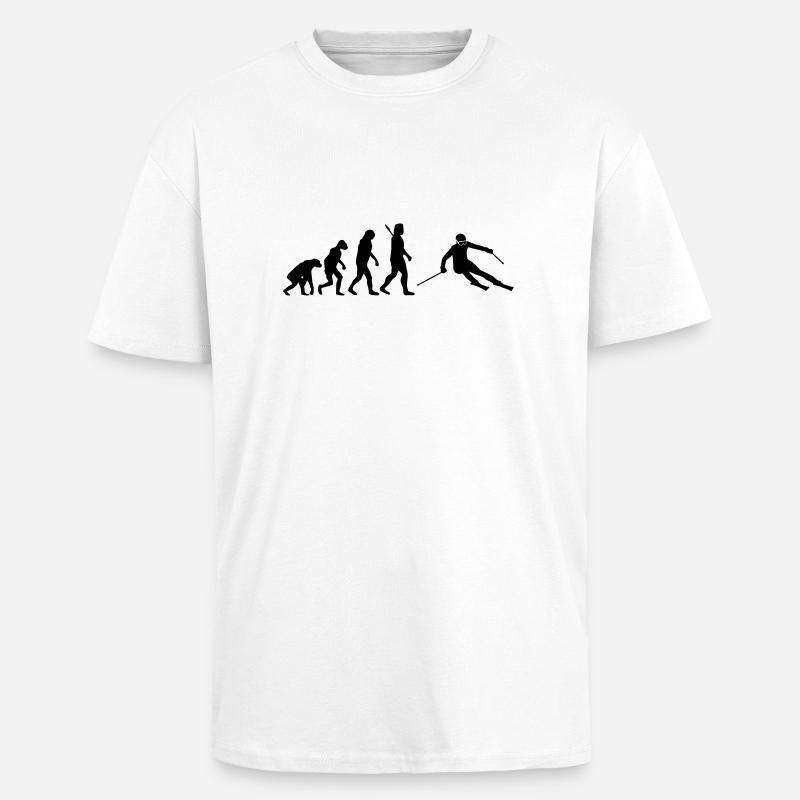 Evolution Alpine Ski - Oversized Heavyweight Unisex T-Shirt - Weiß