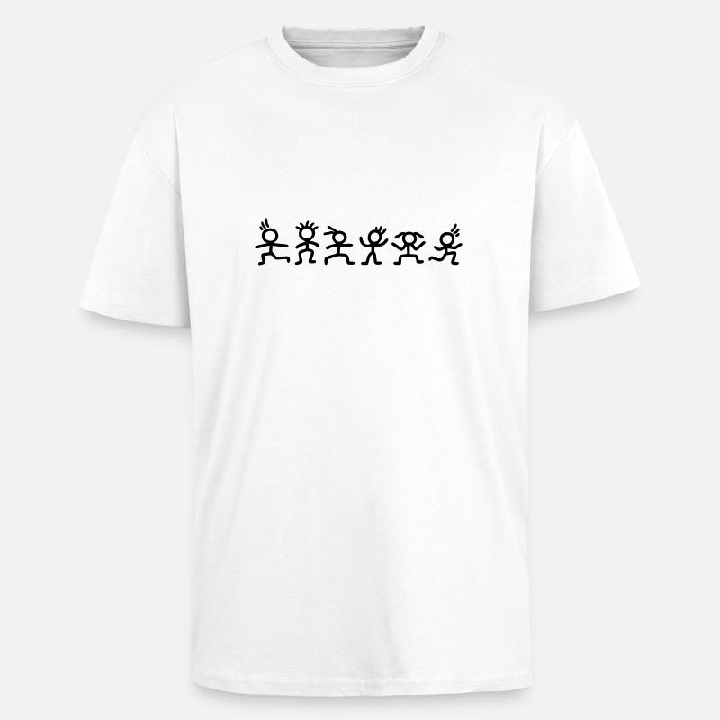 Fröhliche Strichmännchen - Unisex Oversized Heavyweight T-shirt - white
