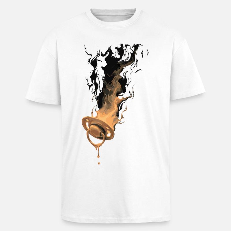 Burning pacifier - Unisex Oversized Heavyweight T-shirt - white