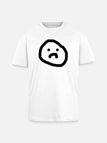 Sad face - Unisex Oversized Heavyweight T-shirt - white