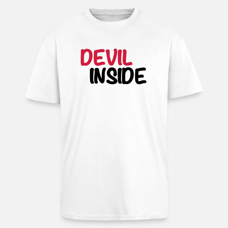 Devil inside - T-shirt unisexe oversize épais - blanc